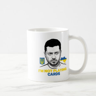 Caneca De Café Não estou jogando cartas Zelensky Trump Apoio à Uc
