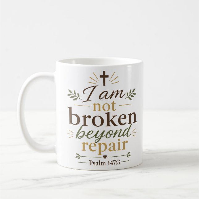Caneca De Café Não Estou Quebrado Além do Reparado Conforto Crist (Esquerda)