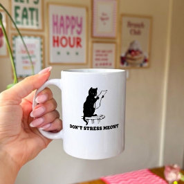 Caneca De Café Não Estrese Meowt