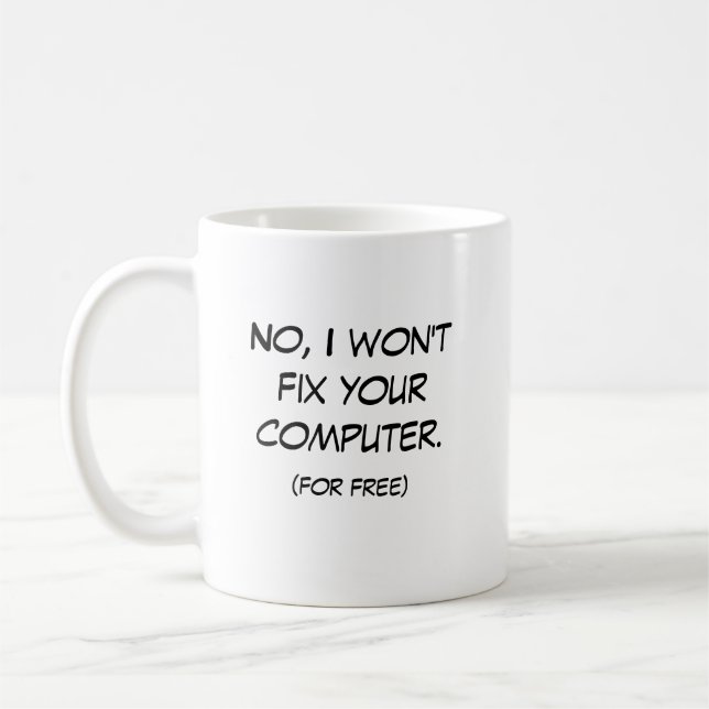 Caneca De Café Não, eu não fixarei seu computador (Esquerda)