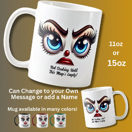 Caneca De Café Não Falando, Olhos Fabulosos Rosto Engraçado