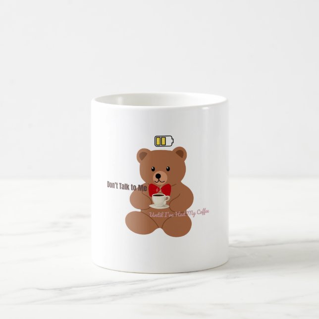 Caneca De Café Não Fale Comigo – Coffee Bear Design (Centro)
