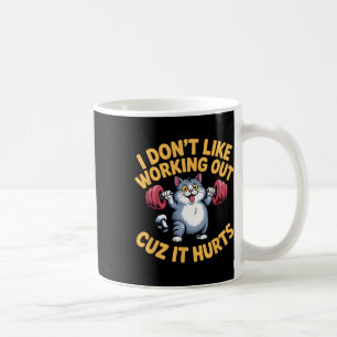 Caneca De Café Não gosto de trabalhar porque dói o gato engraçado