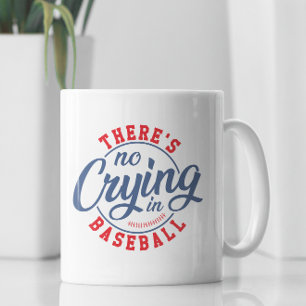 Caneca De Café Não há choro na tipografia retrô do beisebol