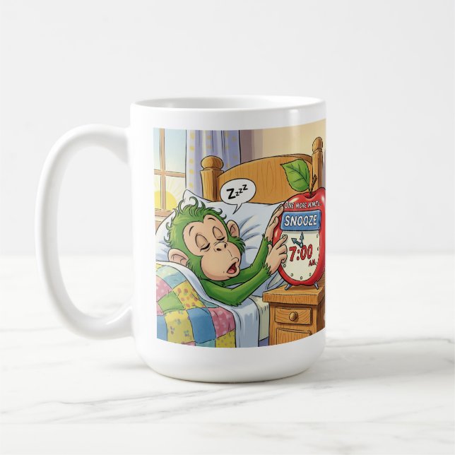 Caneca De Café Não Hoje, Alarme - Modo Macaco Sonolento 💤 🙈 (Esquerda)