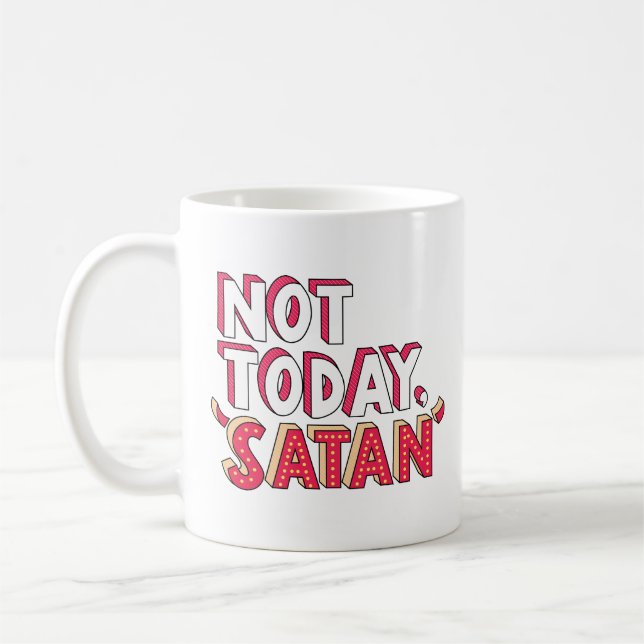 Caneca De Café Não hoje, Cartoon Satã (Esquerda)