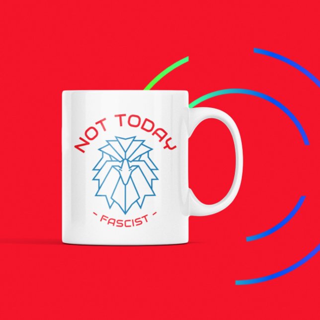 Caneca De Café Não Hoje, Fascista - Lagoa Clássica Negra (Criador carregado)