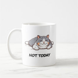 Caneca De Café Não Hoje Mug | Gato Engraçado