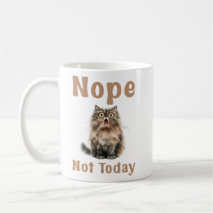 Caneca De Café Não Hoje Não, Gato Engraçado