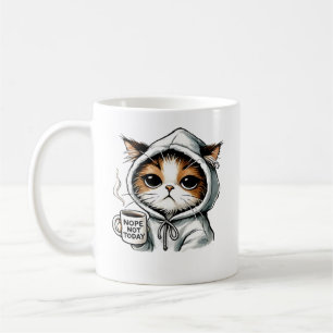 Caneca De Café Não Hoje Não Gato, Gato Engraçado, Ventilador De C