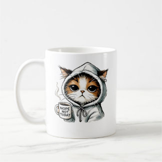 Caneca De Café Não Hoje Não Gato, Gato Engraçado, Ventilador De C