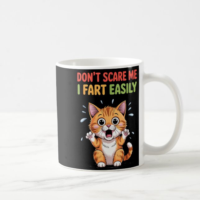 Caneca De Café Não me assuste, eu peido facilmente gato assustado (Direita)