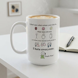 Caneca De Café não me importo com a cor da sua pele Meme engraçad