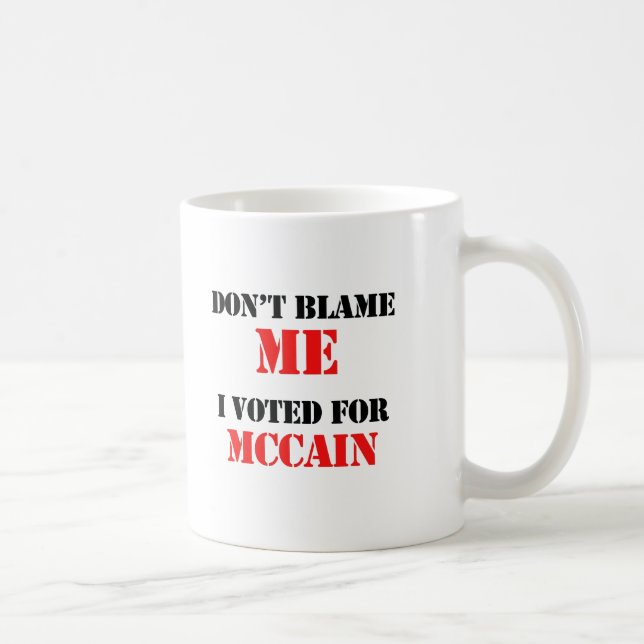 Caneca De Café Não me responsabilize que eu votei para Mccain (Direita)