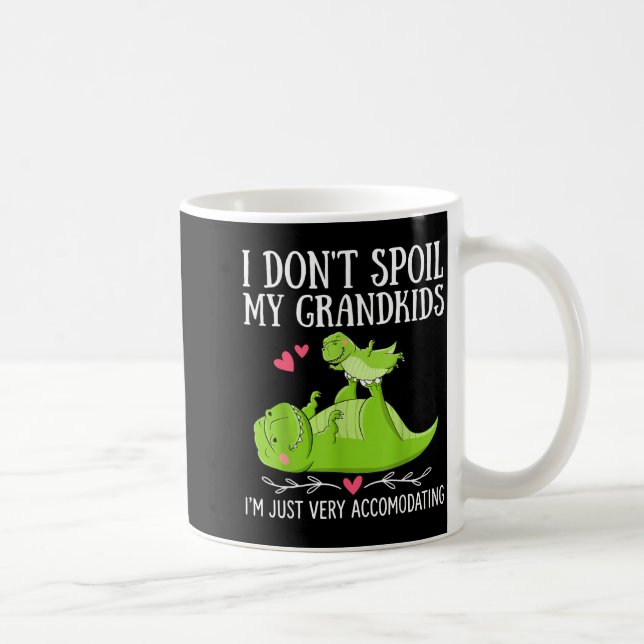 Caneca De Café Não mimar netos acomodando dino t-rex (Direita)