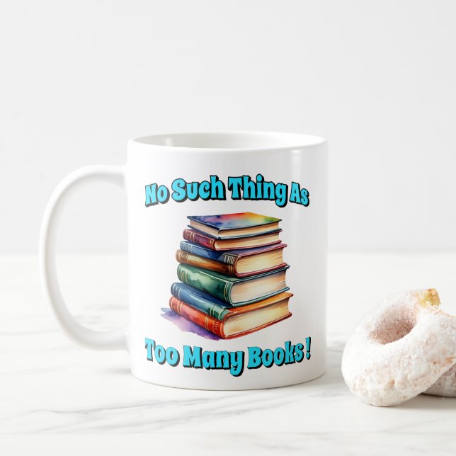 Caneca De Café Não, não, tantos livros! (Com Donut)