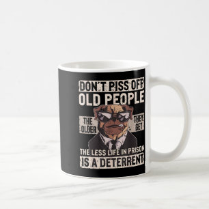Caneca De Café Não Ofenda Pessoas Velhas Camiseta Engraçada de An