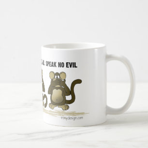 Caneca De Café Não ouça nenhum macaco do mau