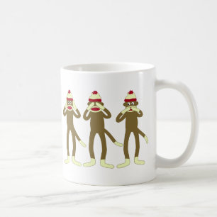Caneca De Café Não ouça, veja, fale nenhum macaco da peúga do 