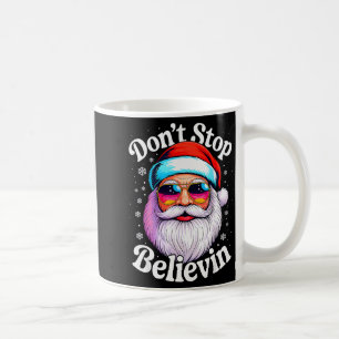 Caneca De Café Não Pare de Acreditar Papai Noel Pijamas Natal Div