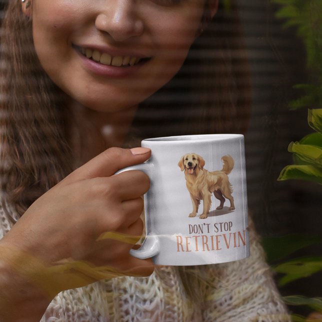 Caneca De Café Não Pare de Recuperar - amante de cachorro - Retri (Don't Stop Retriving - dog lover- Golde Retriver Coffee Mug)