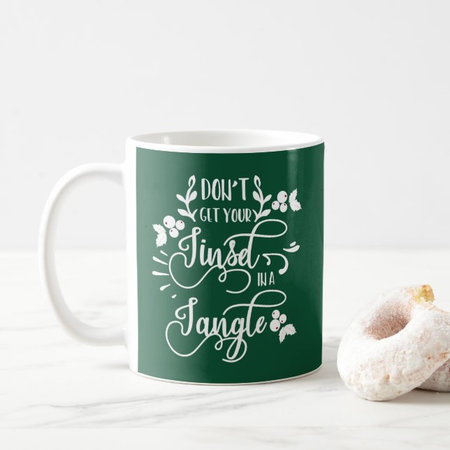 Caneca De Café não peguem suas pistas em um natal emaranhado (Com Donut)