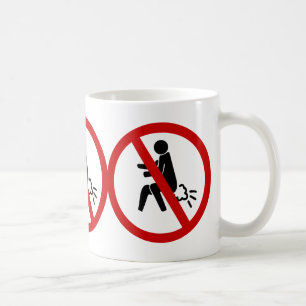 Caneca De Café NÃO Peidar ⚠ Placa de Banheiro Tailandês Engraçado