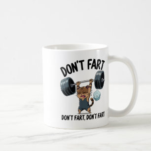 Caneca De Café Não Peide Comédia Academia Fitness Gato Treino Lev
