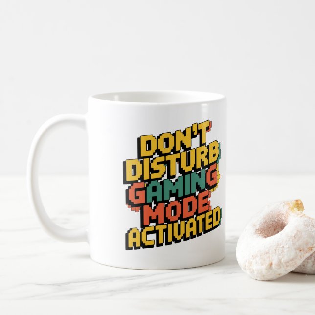 CANECA DE CAFÉ NÃO PERTURBAR - MODO DE JOGOS ATIVADO (Com Donut)