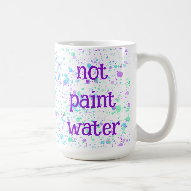 Caneca De Café Não Pintar Água Engraçada Pintar Splatter Café Mug (Direita)