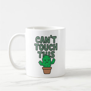 Caneca De Café Não Pode Tocar Nisto Mascote de Cacto Engraçado e
