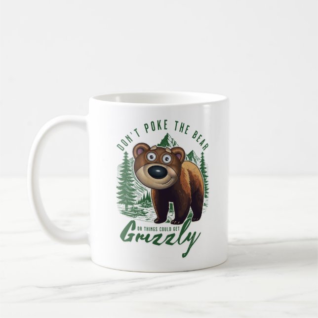 Caneca De Café Não ponhas o urso grizzly (Esquerda)