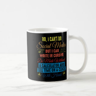 Caneca De Café Não posso fazer mídia social, mas posso escrever e