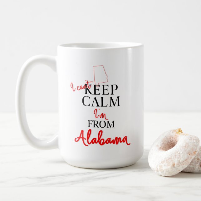 Caneca De Café Não posso ficar calmo, sou do Alabama (Com Donut)