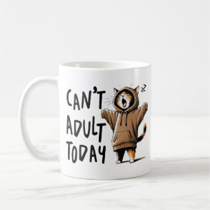 Caneca De Café Não Posso Ser Adulta Hoje Gato Engraçado