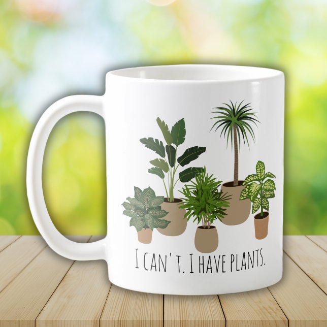 Caneca De Café Não posso, tenho plantas engraçadas (Criador carregado)
