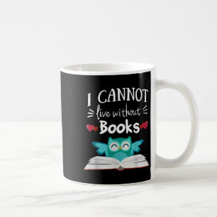 Caneca De Café Não Posso Viver Sem Livros Coruja