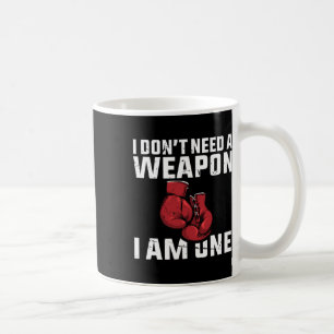 Caneca De Café Não preciso de uma arma boxando luvas