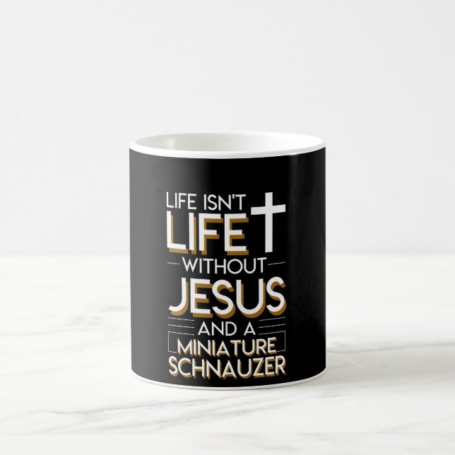 Caneca De Café Não Schnauzer diminuto cristão da vida (Centro)