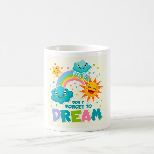 Caneca De Café Não se esqueça de sonhar nuvens de sol inspiradora (Criador carregado)