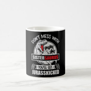 Caneca De Café Não se meta com a irmã Saurus Dinossaur Family G