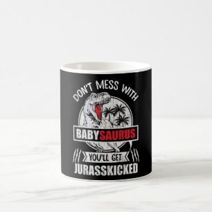 Caneca De Café Não se meta com o bebê Saurus Dinossauro Famíli