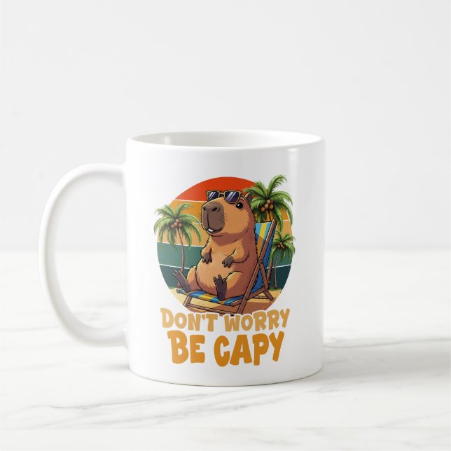 Caneca De Café Não Se Preocupe De Ser Capy Funny Capybara (Esquerda)