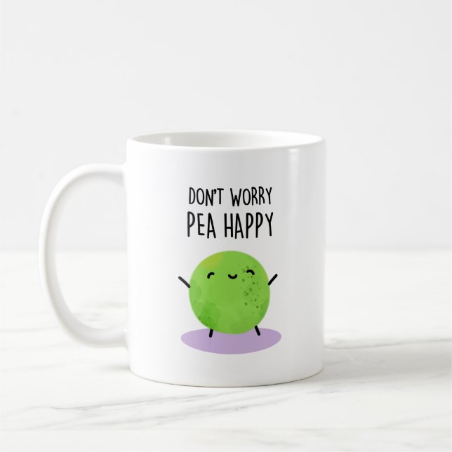 Caneca De Café Não se preocupe Pea Feliz Pun Engraçado (Esquerda)