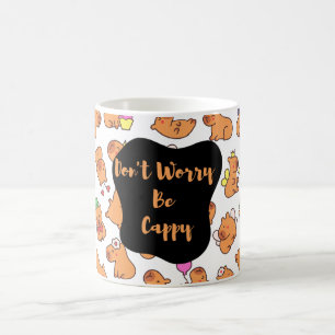 Caneca De Café Não se preocupe, seja Cappy - Brincadeira, Capybar