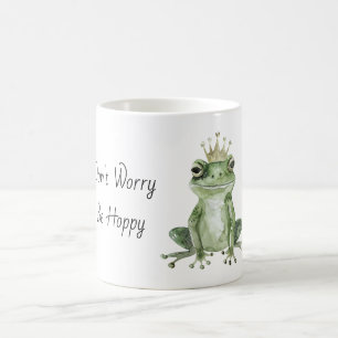 Caneca De Café Não se preocupe seja feliz Sapo Verde