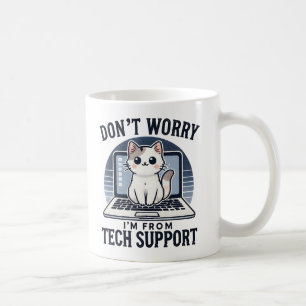Caneca De Café Não se preocupe, sou do Suporte Técnico Gato Engra