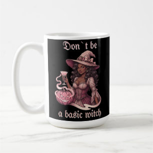 Caneca De Café Não Seja uma Bruxa Básica Garota Preta Com Coquete