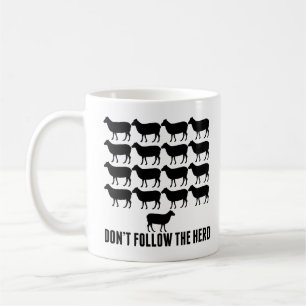 Caneca De Café Não sigas o "Herd of Sheep Be Yself Kids"