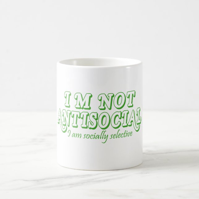 Caneca De Café Não sou antissocial apenas socialmente seletivo (Centro)